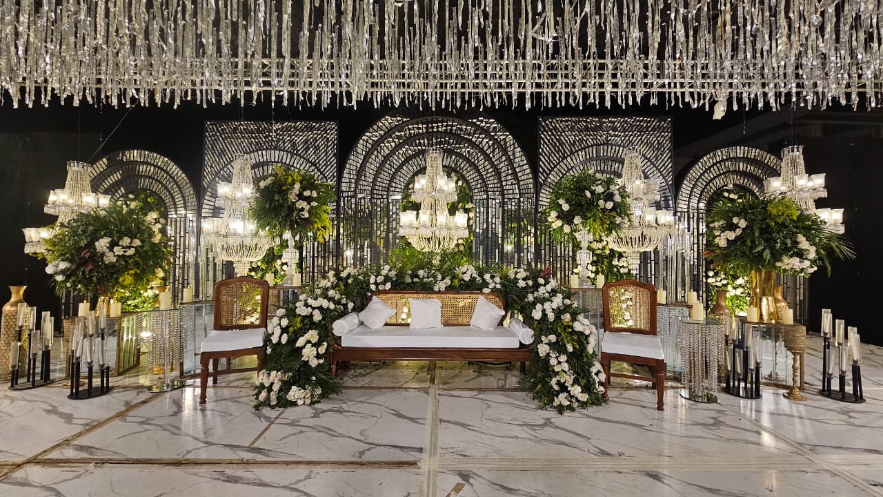 Wedding reception florals