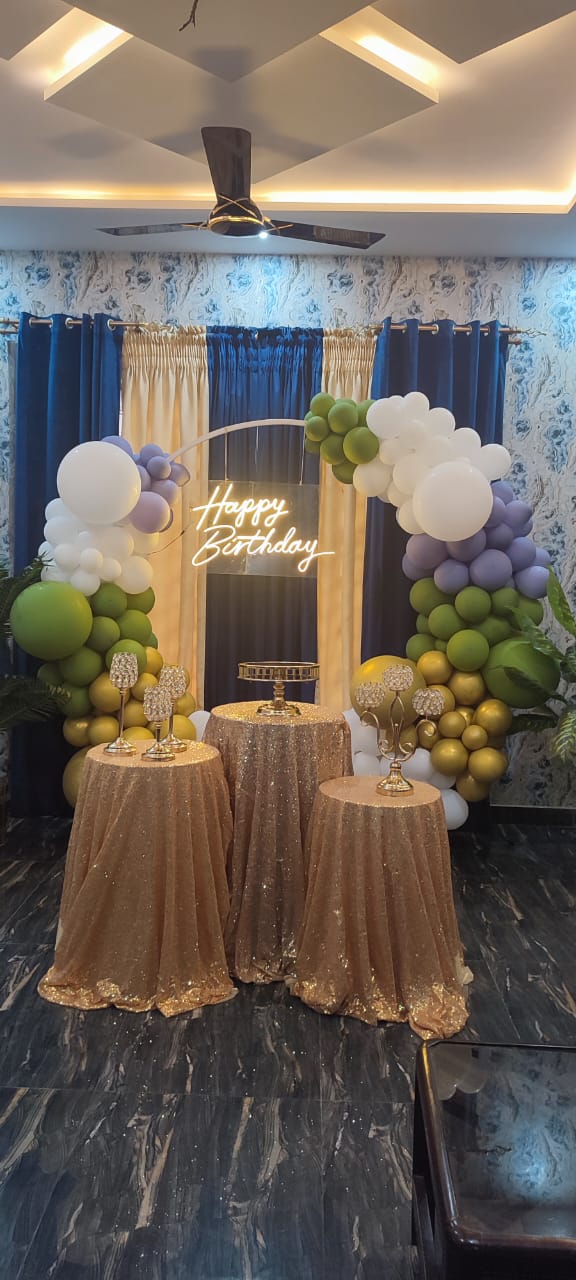 Luxury birthday dessert table display