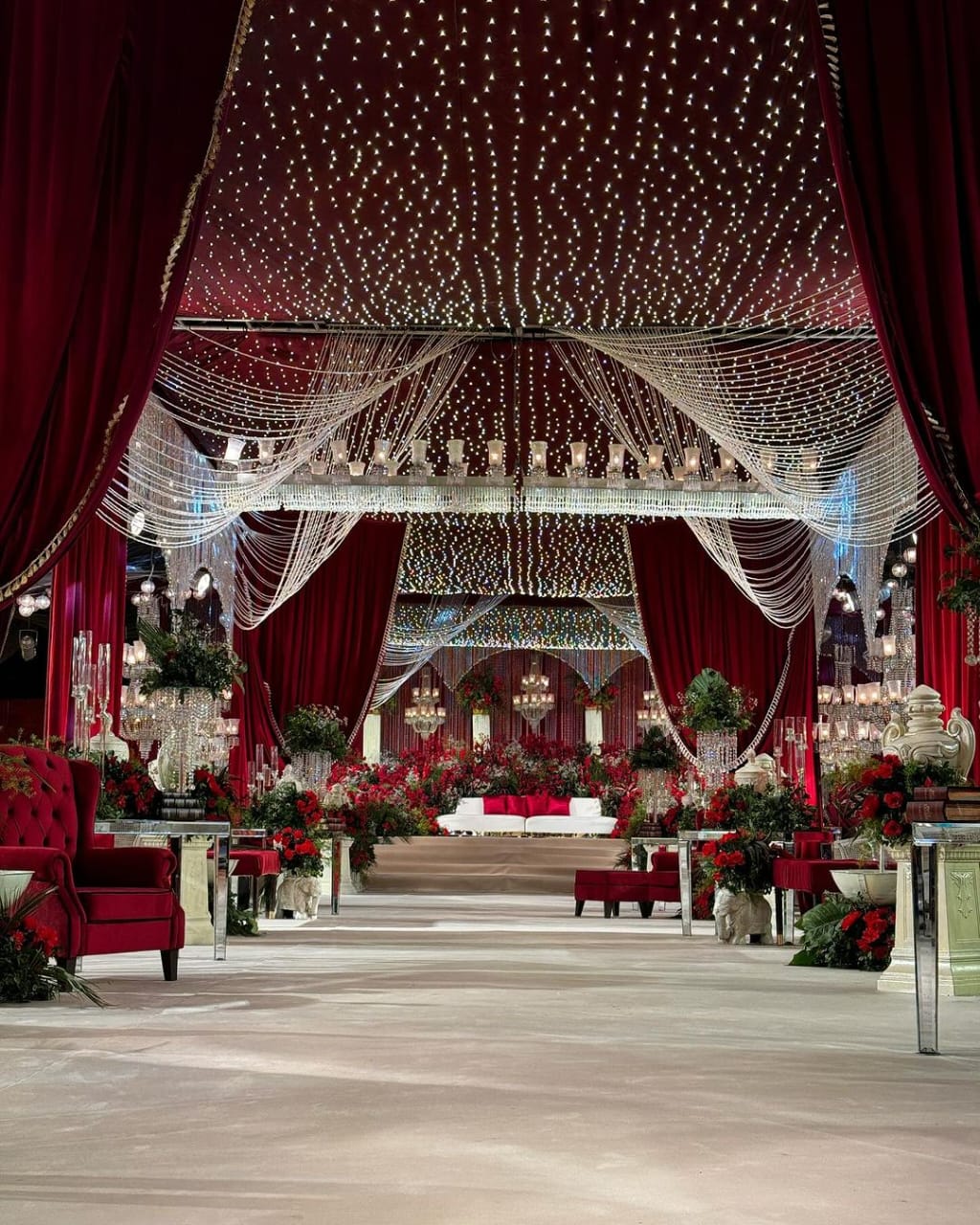 Bridal stage decor closeup